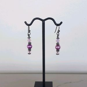 Pearl and Crystal Dangle Earrings